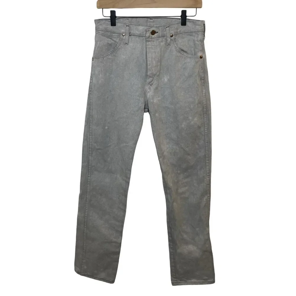 Vintage 70s/80s Gray Stone Wash Wrangler Jeans Straight Leg Mens Size 30x34